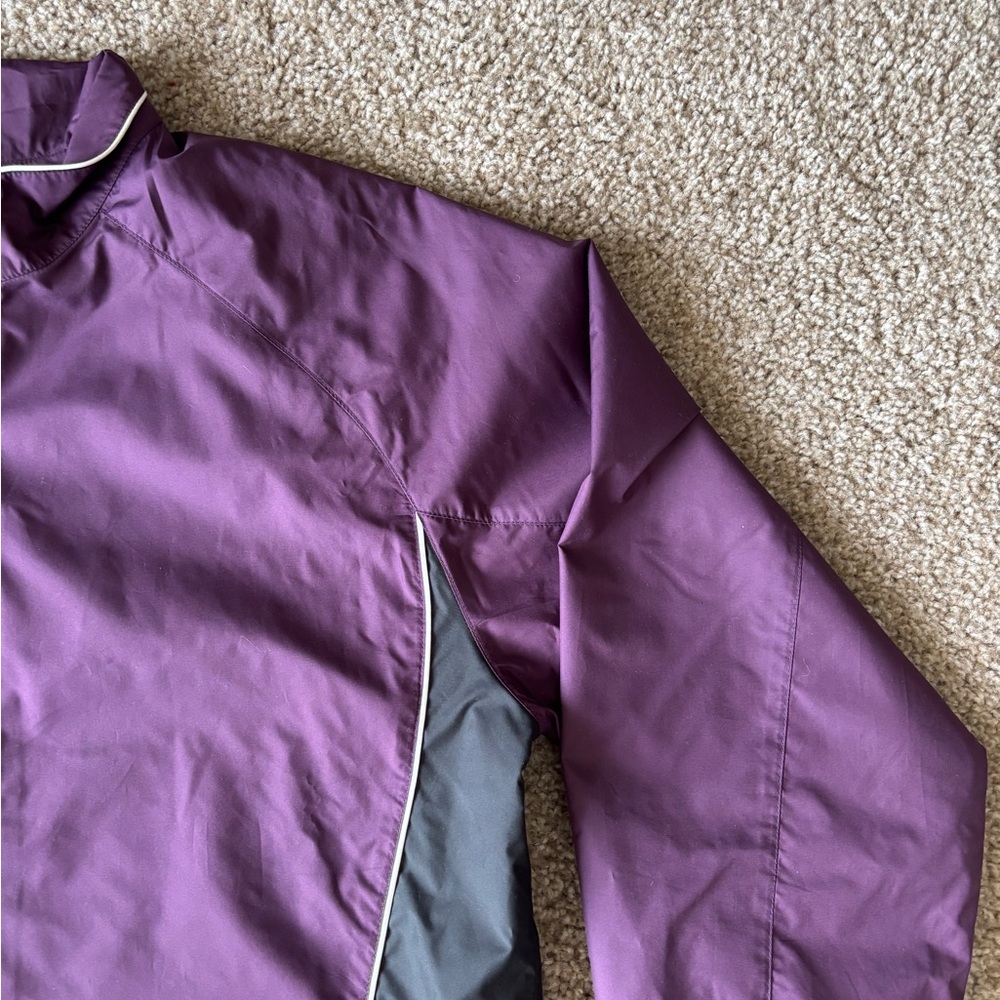 FootJoy Women's Large Windbreaker Lightweight Purple Black White Preppy‎ Golf - Picture 5 of 6